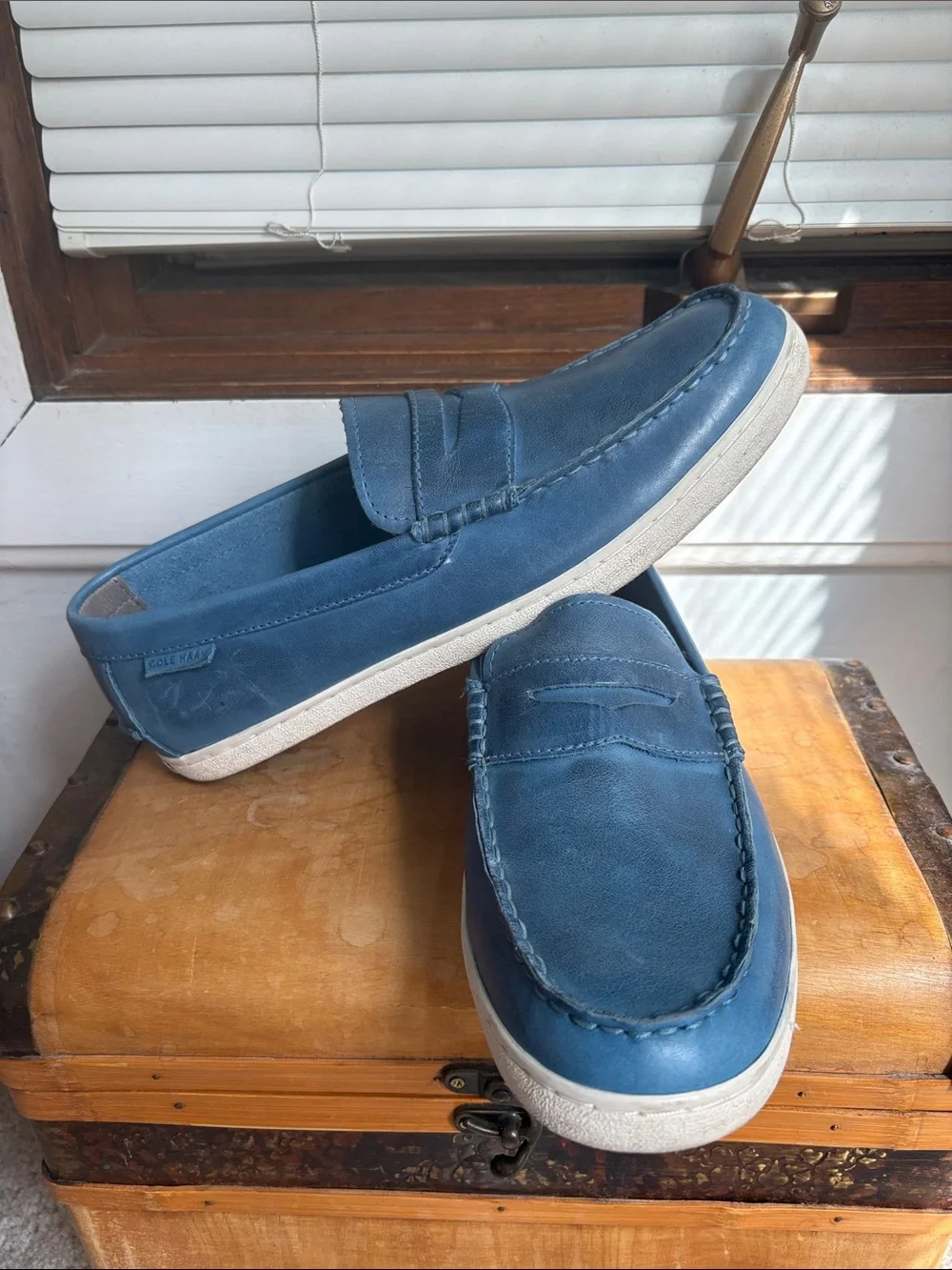 Cole Haan Blue Casual Slip-On Penny Loafers
